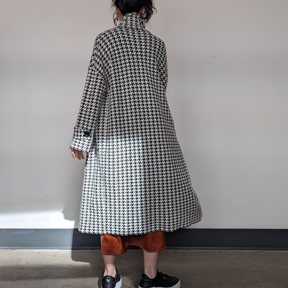 ZARA Black & White Jersey Knit Coat - Picture 1 of 16